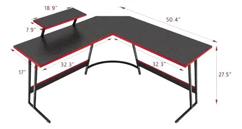 MESA GAMING | XTRIKE ME | DK-04 | 130CM | ESTACION AURICULARES | PORTAVASOS | NEGRA | CONTROL TIPO L