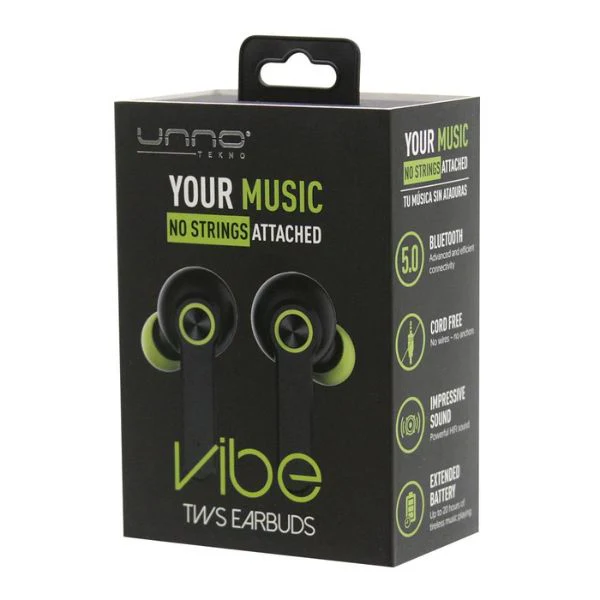 AUDIFONOS UNNO TEKNO TWS VIBE 5.0 NEGRO HS7505BK