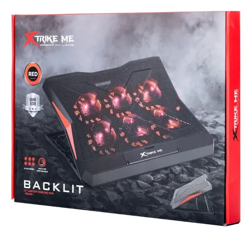 BASE DE REFRIGERACION PARA LAPTOP 6FAN XTRIKE MEN FN-811 17"|6*FAN|LED-ROJO|USB*2|NEGRO