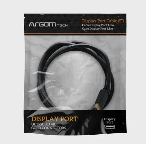 CABLE ARGOM DISPLAY PORT A DISPLAY PORT 6FT 1.8 MTS NEGRO ARG-CB-1100