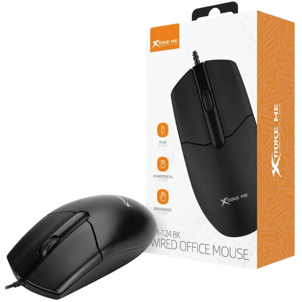 MOUSE | BASICO | XTRIKE ME | GM-124 BK | OPTICAL 3D | 1000DPI | USB | NEGRO