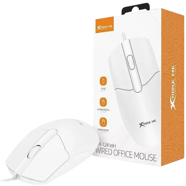 MOUSE | BASICO | XTRIKE ME | GM-124 WH | OPTICAL | 3D | 1000DPI | USB | BLANCO