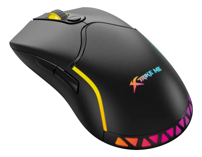 MOUSE | GAMING | ALAMBRICO E INALAMBRICO | 2.4G | XTRIKE ME | GW-610 | OPTICAL | 8000DPI | USB+2.4G | 7D | RGB | NEGRO
