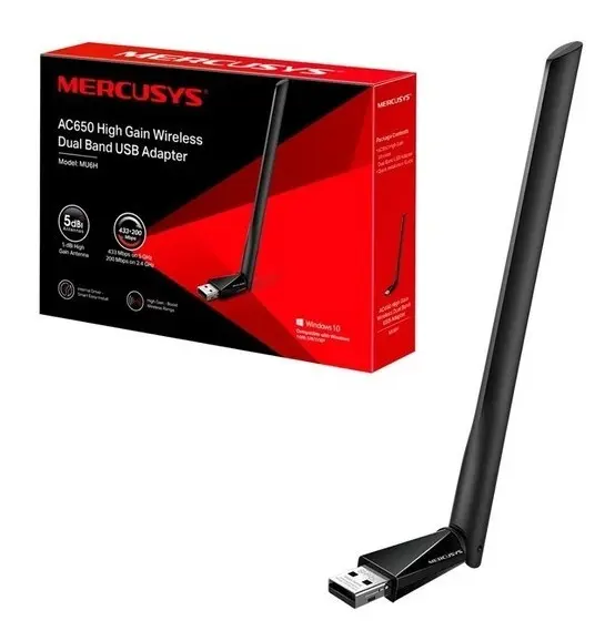 ADAPTADOR MERCUSYS | MU6H | USB | WIRELESS DOBLE BANDA | 2.4GHZ | 5GHZ