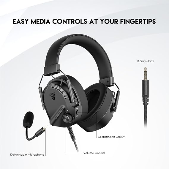AUDIFONOS FANTECH | ALTO | MH91 | HEADSETS | CABLEADOS NEGRO