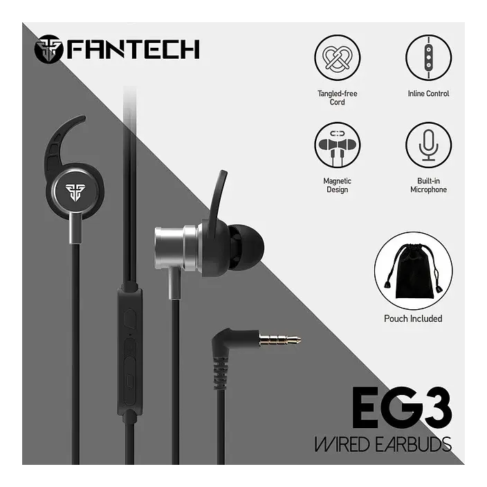 AUDIFONOS | FANTECH | EG3 | EARBUDS NEGRO