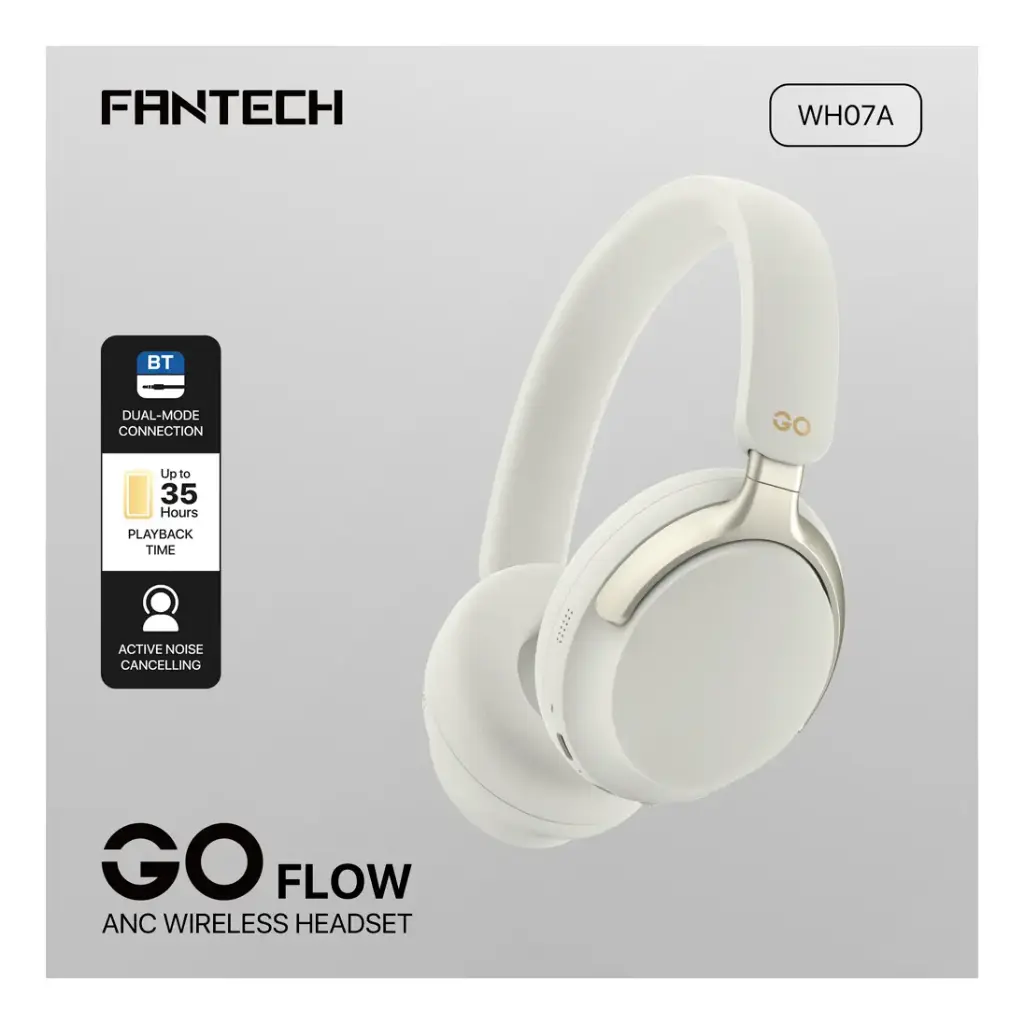AUDIFONOS | FANTECH | GO FLOW | WH07A | HEADPHONES | INALAMBRICOS GRIS