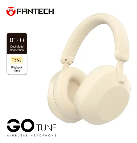 AUDIFONOS | FANTECH | GO TUNE | WH06 | HEADPHONES | INALAMBRICOS BEIGE