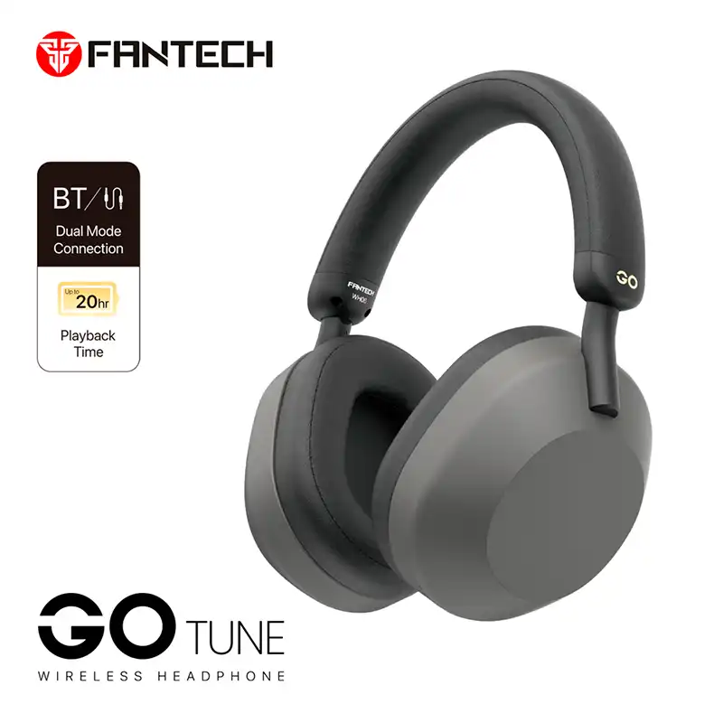 AUDIFONOS | FANTECH | GO TUNE | WH06 | HEADPHONES | INALAMBRICOS GRIS