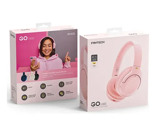 AUDIFONOS | FANTECH | GO VIBE | WH05 | INALAMBRICOS | ROSADO