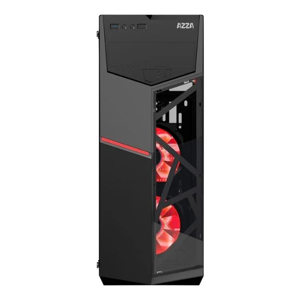 CASE AZZA GAMING CASE MID ATX 221G GOLEM LED FAN|SIN FUENTE