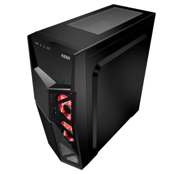 CASE AZZA GAMING CASE MID ATX 221G GOLEM LED FAN|SIN FUENTE