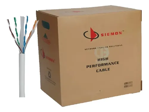 CABLE UTP | SIEMONS | CAT6 E2 | GRIS | 100% COBRE | 305 METROS | CERTIFICADO | 9C6M4-E2-RXA