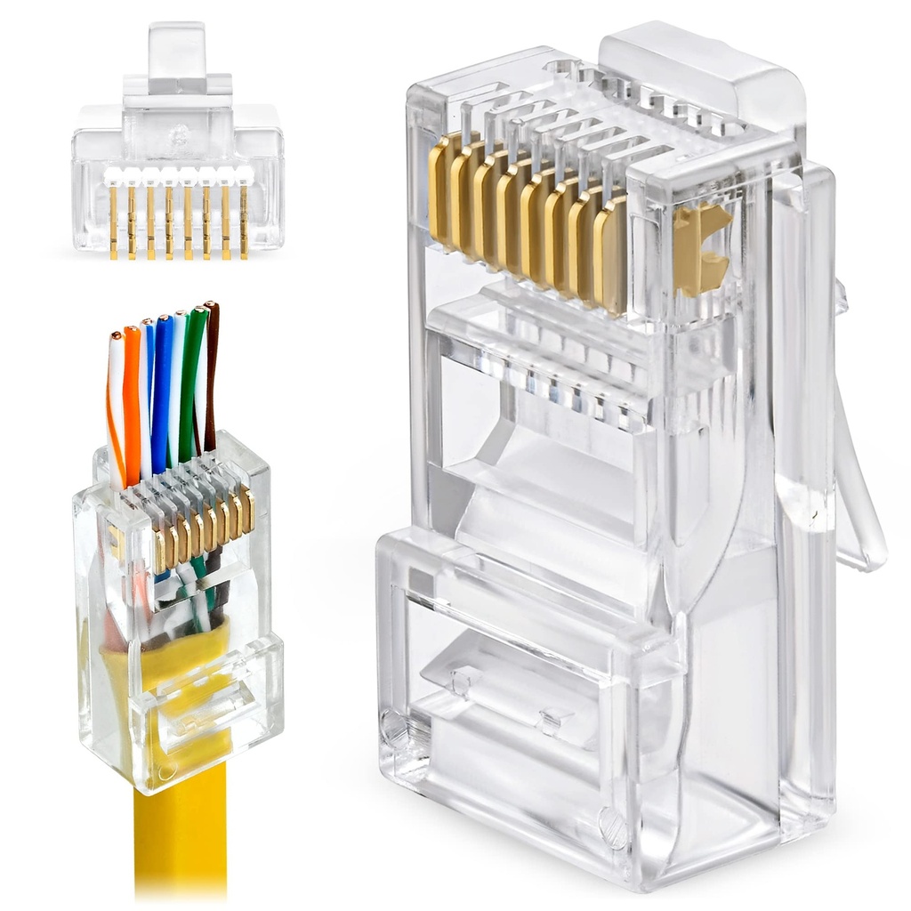 CAJA DE CONECTORES | RJ45 | CAT6 | 100 UNIDADES | WIREPLUS