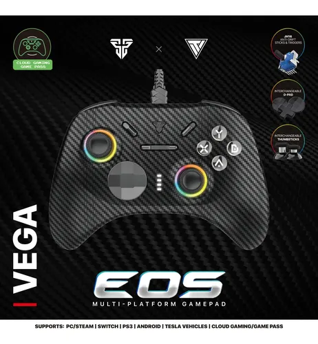 GAMEPAD | FANTECH | EOS VEGA | GP15 | CABLEADO | NEGRO | USB | PC | STEAM | SWITCH | PS3 | ANDROID