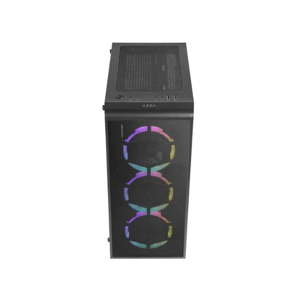 CASE AZZA GAMING PRIME 360 ATX MID TOWER GAMING NEGRO 3XUSB 1 HD AUDIO 3X FAN ARGB VIDRIO TEMPLADO