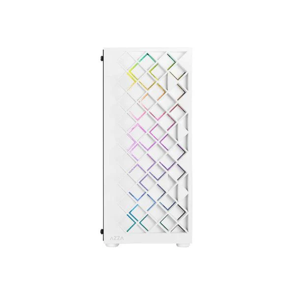 CASE AZZA GAMING SPECTRA ATX MID TOWER BLANCO | 3XUSB | 1HD AUDIO FAN ARGB | VIDRIO TEMPLADO