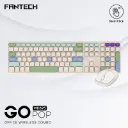 KIT TECLADO Y MOUSE | FANTECH | WK895 | INALAMBRICO | BEIGE | INGLES