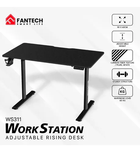 MESA | FANTECH | WORKSTATION | WS311 | 110X60CM | NEGRA