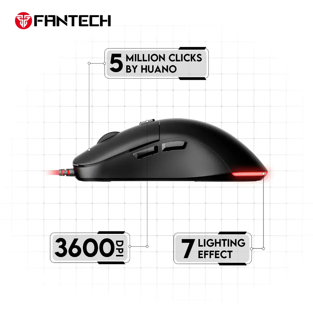 MOUSE | FANTECH | KANATA | VX9 | CABLEADO | NEGRO 