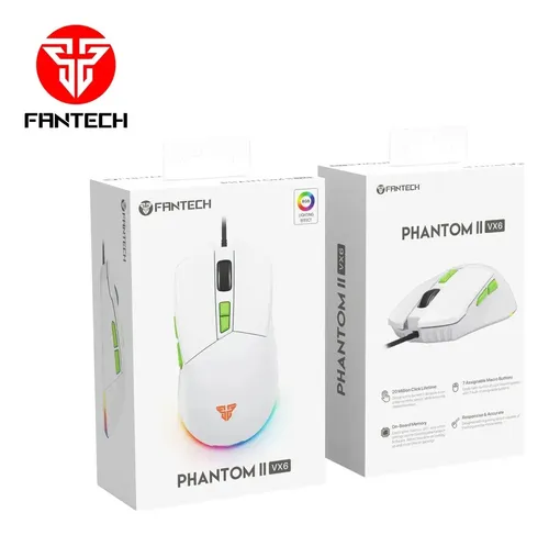 MOUSE | FANTECH | PHANTOM II | VX6 | CABLEADO | BLANCO