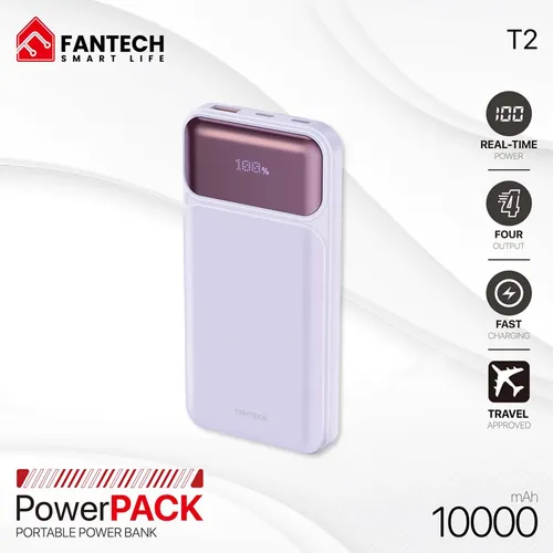 POWER BANK | FANTECH | PORTATIL | POWERPACK T2 | 10.000MSH | 22W | PURPURA
