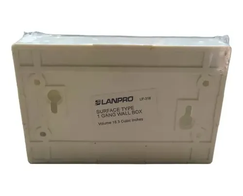 CAJETIN SUPERFICIAL | BLANCO | LANPRO | 4X2 | PARA CANALETAS | LP-318