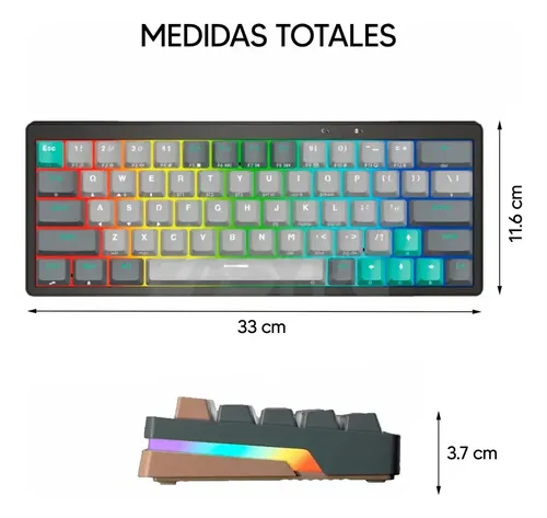 TECLADO | FANTECH | ATOM | PRO63 | MK912 | INALAMBRICO | MERCURY | SWITCH AZUL