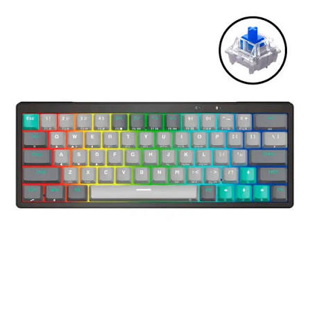 TECLADO | FANTECH | ATOM | PRO63 | MK912 | INALAMBRICO | SATURN | SWITCH AZUL