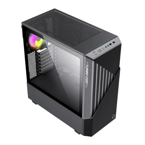 CASE GAMEMAX GAMING CONTAC COC MID TOWER | 2X US | 1HD AUDIO 3X FAN ARGB NEGRO GRIS