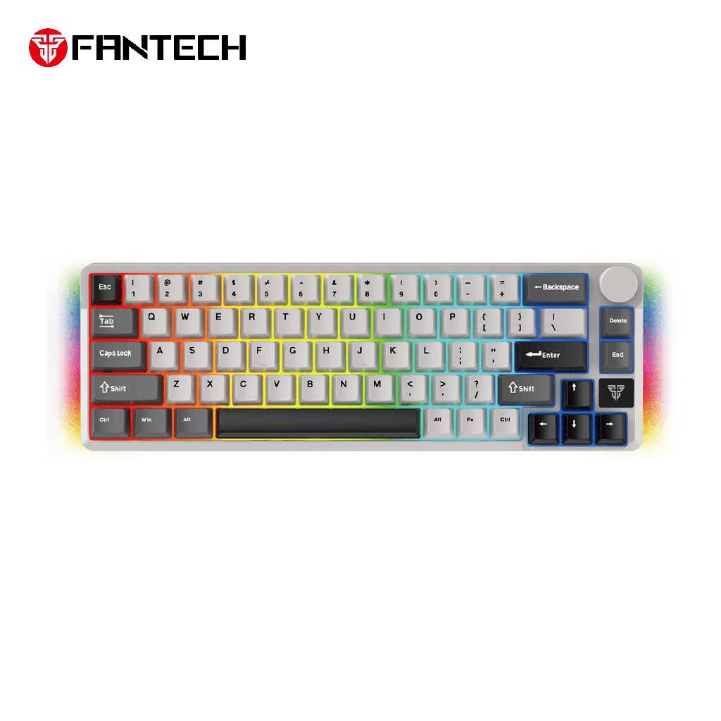 TECLADO | FANTECH | ATOM | PRO66 | MK919 | INALAMBRICO | GRIS | SWITCH BLUE