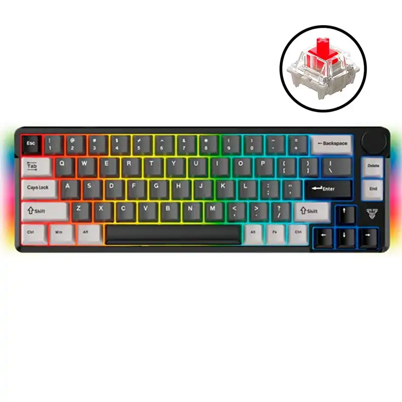 TECLADO | FANTECH | ATOM | PRO66 | MK919 | INALAMBRICO | NEGRO | SWITCH RED