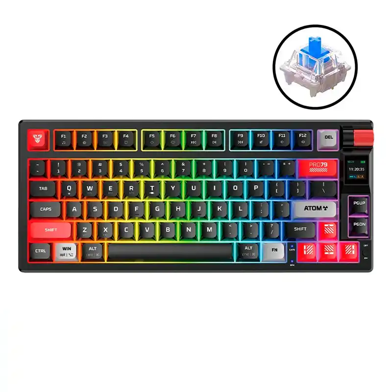 TECLADO | FANTECH | ATOM | PRO79 | MK917 | INALAMBRICO | NEGRO | SWITCH BLUE