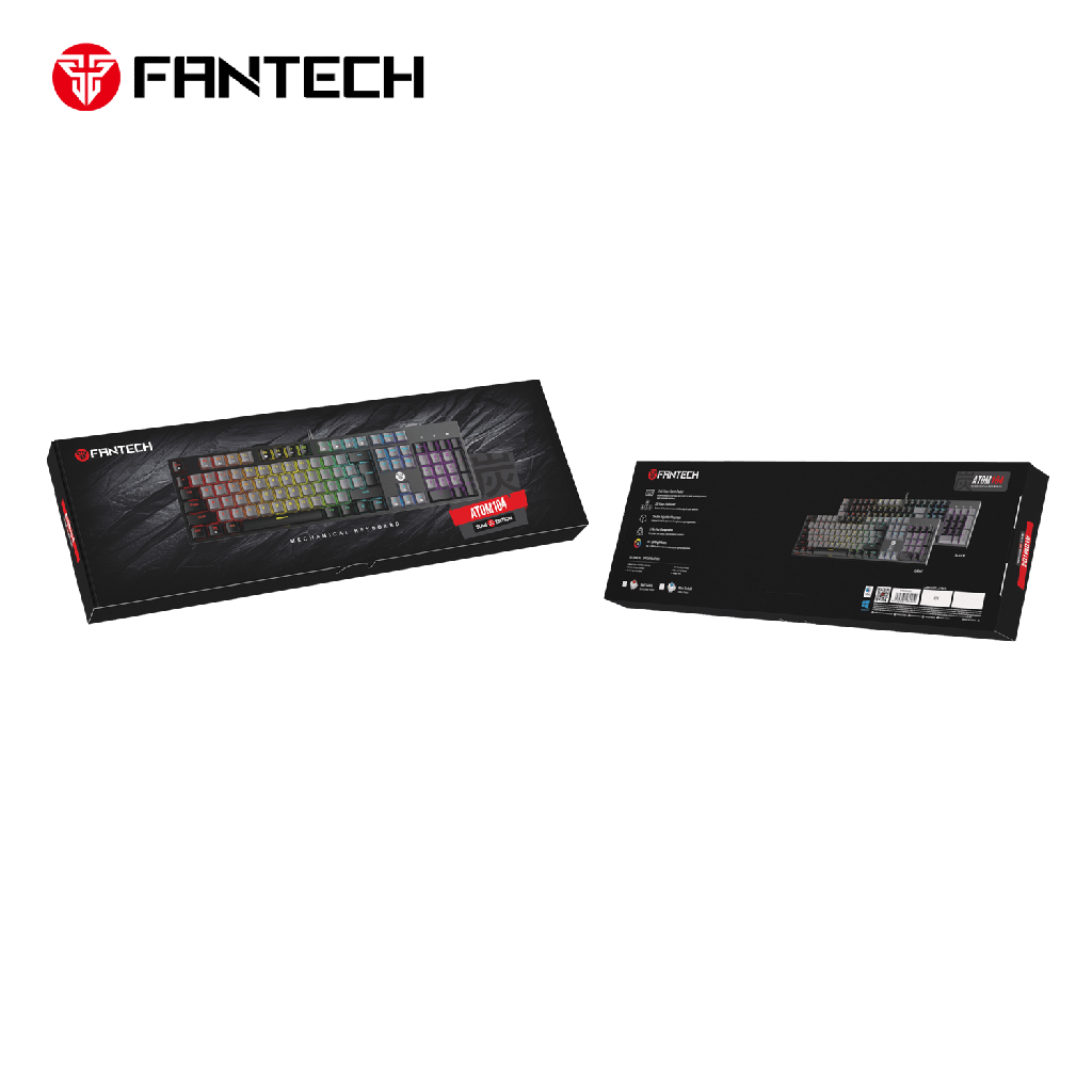 TECLADO | FANTECH | ATOM | 104 | MK886V2 | CABLEADO | NEGRO | SW-ROJO
