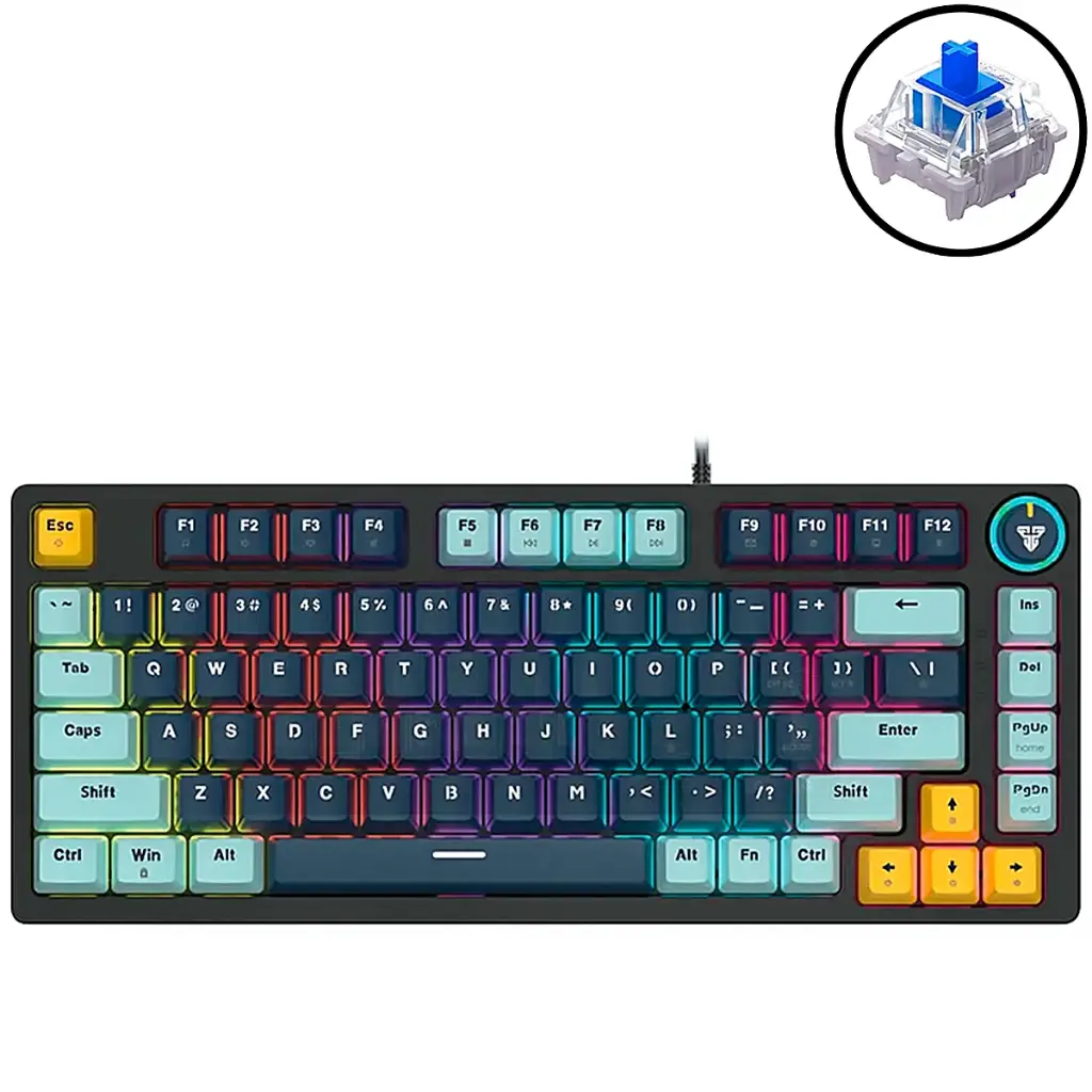 TECLADO | FANTECH | ATOM | 81 | MK875V2 | CABLEADO | AZUL SKY | SW-AZUL