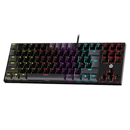 TECLADO | FANTECH | ATOM | 87 | MK876V2 | CABLEADO | GRIS | SW-AZUL