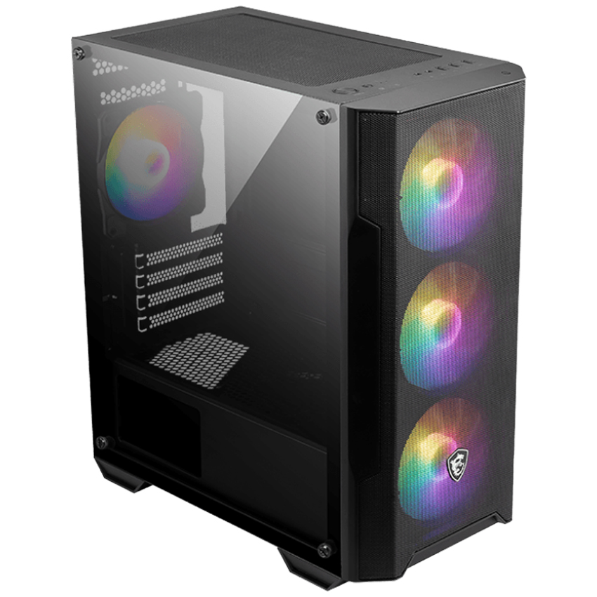 CASE GAMER MSI MAG FORCE M100A ATX | 3X USB | 1 HD AUDIO | 4X FAN 120MM | RGB | ACRILICO NEGRO