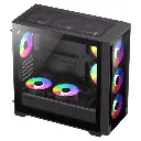 CASE GAMING GAMEMAX DEFENDER TG | MICRO ATX | USB 3.0 | USB 2.0 | HD AUDIO | 4X FAN ARGB | LATERAL VIDRIO TEMPLADO | NEGRO