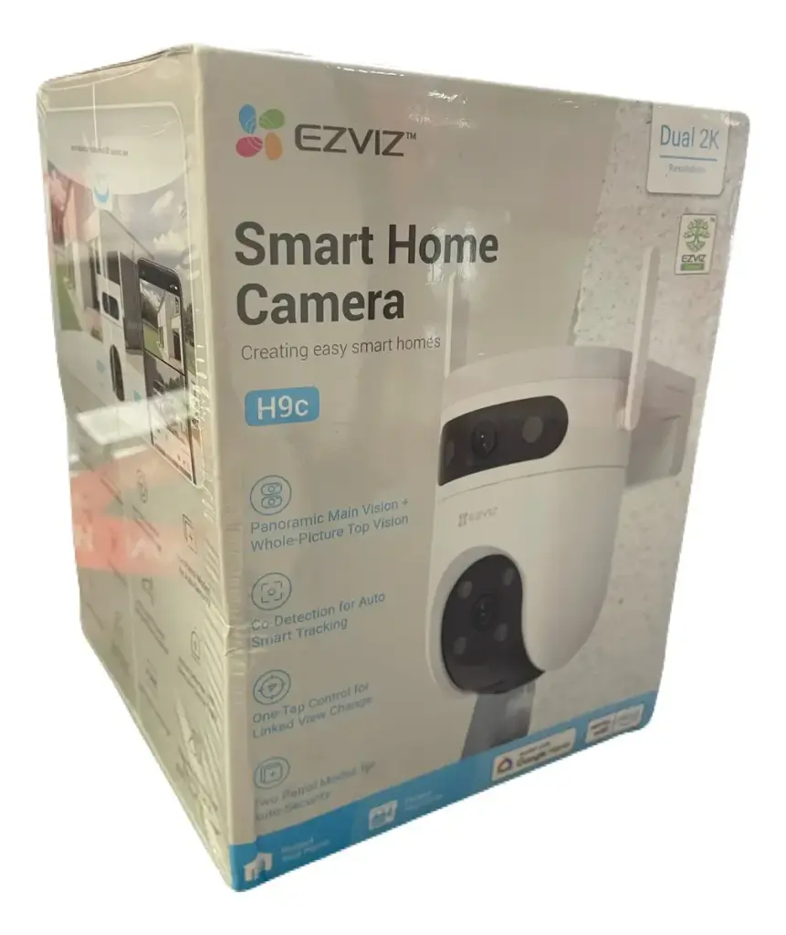 CAMARA IP | EZVIZ | 2K | 3MP | CS-H9C-R100-8H33WKFL | 2.8MM + 6MM | LENTE DUAL | 360º | WIFI | 2.4GHZ | VISION NOCTURNA COLOR | INDOOR | OUT