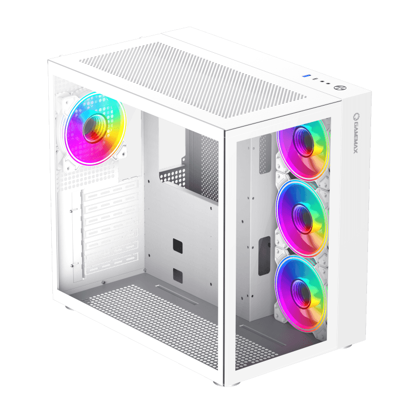 CASE GAMING GAMEMAX INFINITY | ATX | USB 3.0 USB TIPO C | HD AUDIO | LATERAL Y FRONTAL VIDRIO TEMPLADO | BLANCO