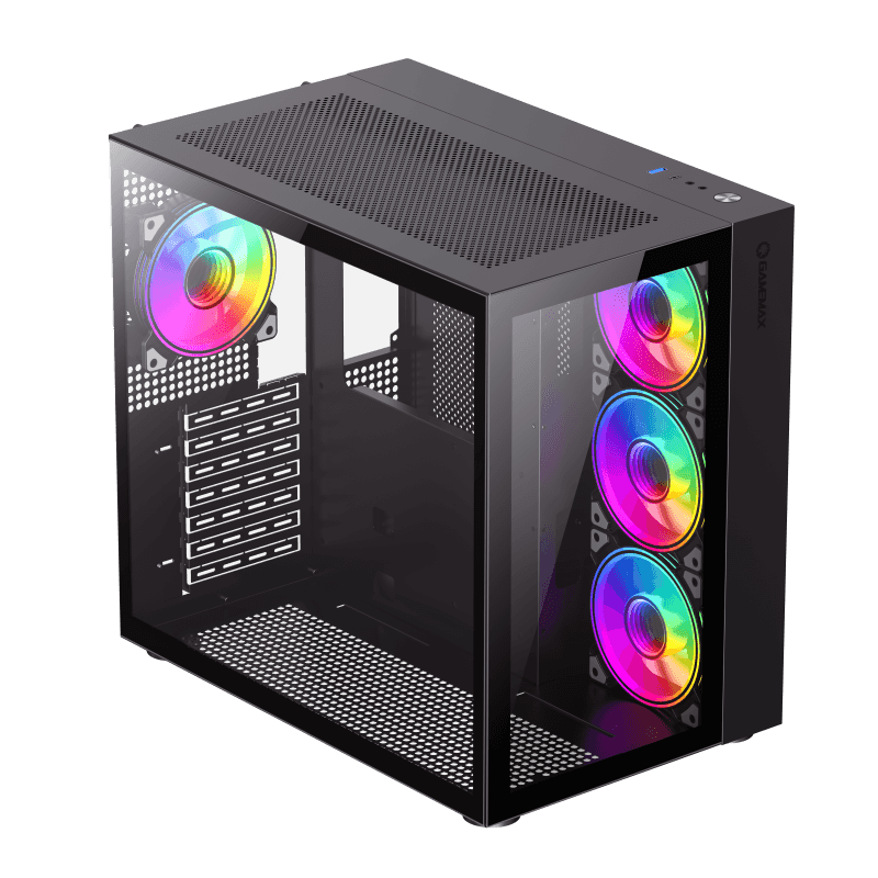CASE GAMING GAMEMAX INFINITY | ATX | USB 3.0 USB TIPO C | HD AUDIO | LATERAL Y FRONTAL VIDRIO TEMPLADO | NEGRO