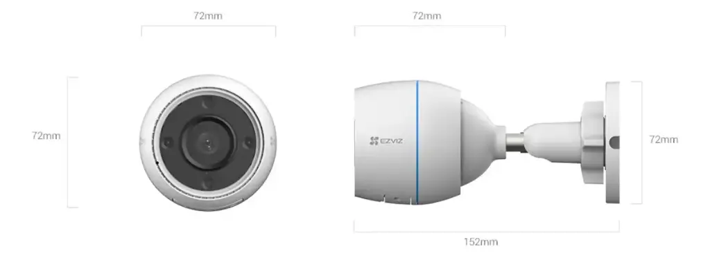 CAMARA IP | EZVIZ | WIFI | 2K | CS- H3C-R100-1K2WFL | (2.8MM) | 2.8 MM | EXTERIOR IP67 | H.265 | 2.4 GHZ