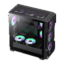 CASE GAMING GAMEMAX SIEGE | E-ATX | USB 3.0 + 2 USB 2.0 | HD AUDIO | 4X FAN ARGB | LATERAL VIDRIO TEMPLADO | NEGRO