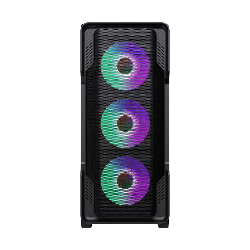 CASE GAMING GAMEMAX SIEGE | E-ATX | USB 3.0 + 2 USB 2.0 | HD AUDIO | 4X FAN ARGB | LATERAL VIDRIO TEMPLADO | NEGRO