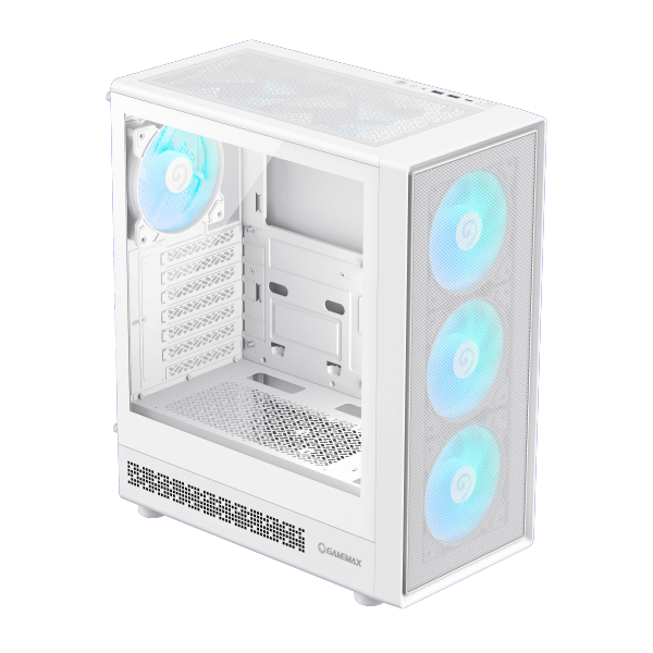CASE GAMING GAMEMAX STORM 2 AB | ATX | USB 3.0 USB TIPO C | HD AUDIO | 6 FAN ARGB | F.MESH | VIDRIO TEMPLADO | BLANCO