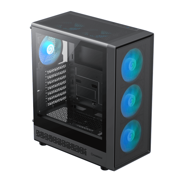 CASE GAMING GAMEMAX STORM 2 AB | ATX | USB 3.0 USB TIPO C | HD AUDIO | 6 FAN ARGB | F.MESH | VIDRIO TEMPLADO | NEGRO