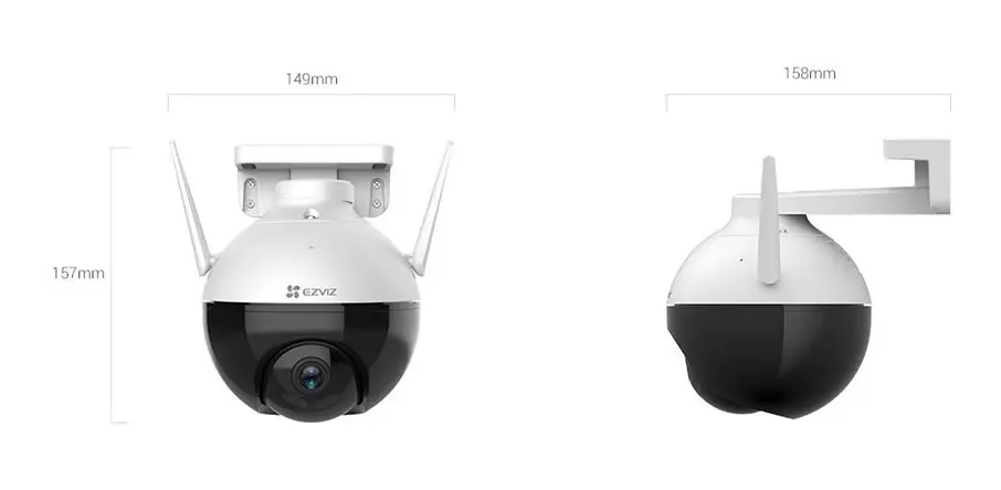 CAMARA PTZ | EZVIZ | IP | WIFI | 2 MP | 4 MM | CS-C8C-A0-1F2WF(4MM) | DETECCION HUMANA Y VISION NOCTURNA EN COLOR | COBERTURA VISUAL 360°