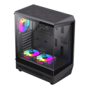 CASE GAMING GAMEMAX VISTA COC AB | ATX | USB 3.0 USB TIPO C | HD AUDIO | 4 FAN ARGB | VIDRIO TEMPLADO | NEGRO