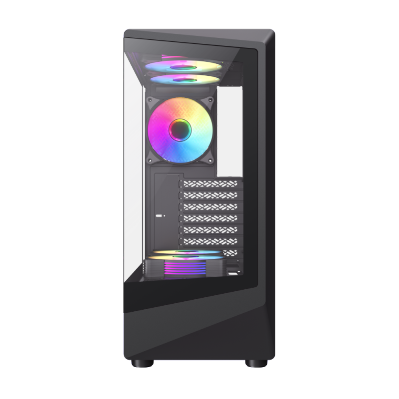 CASE GAMING GAMEMAX VISTA COC AB | ATX | USB 3.0 USB TIPO C | HD AUDIO | 4 FAN ARGB | VIDRIO TEMPLADO | NEGRO
