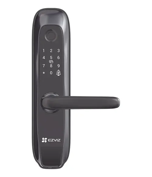 CERRADURA INTELIGENTE | EZVIZ | CS-L2S-11FCP | HUELLA | TARJETA | LLAVE BATERIA AA INCLUIDA | ALUMINIO | NEGRO